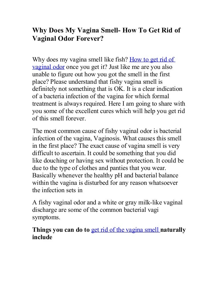 My Vagina Smells Fishy